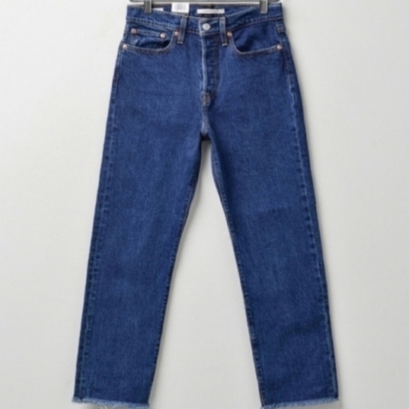 Levi's Wedgie Straight Jeans Below the Belt Dark Wash High Rise Denim Mom - Picture 2 of 10
